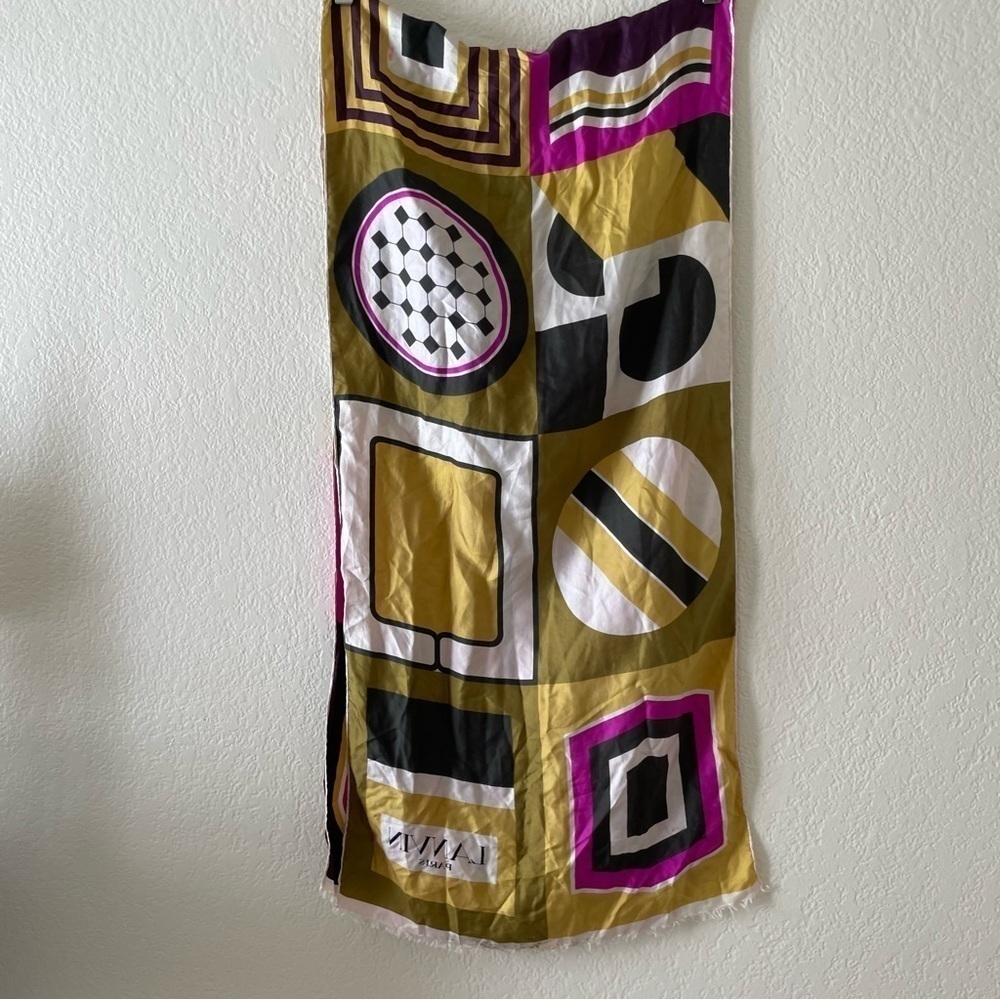 Lanvin long silk printed scarf